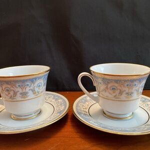 Noritake China Footed Cup and Saucer Set Of 2, Polonaise